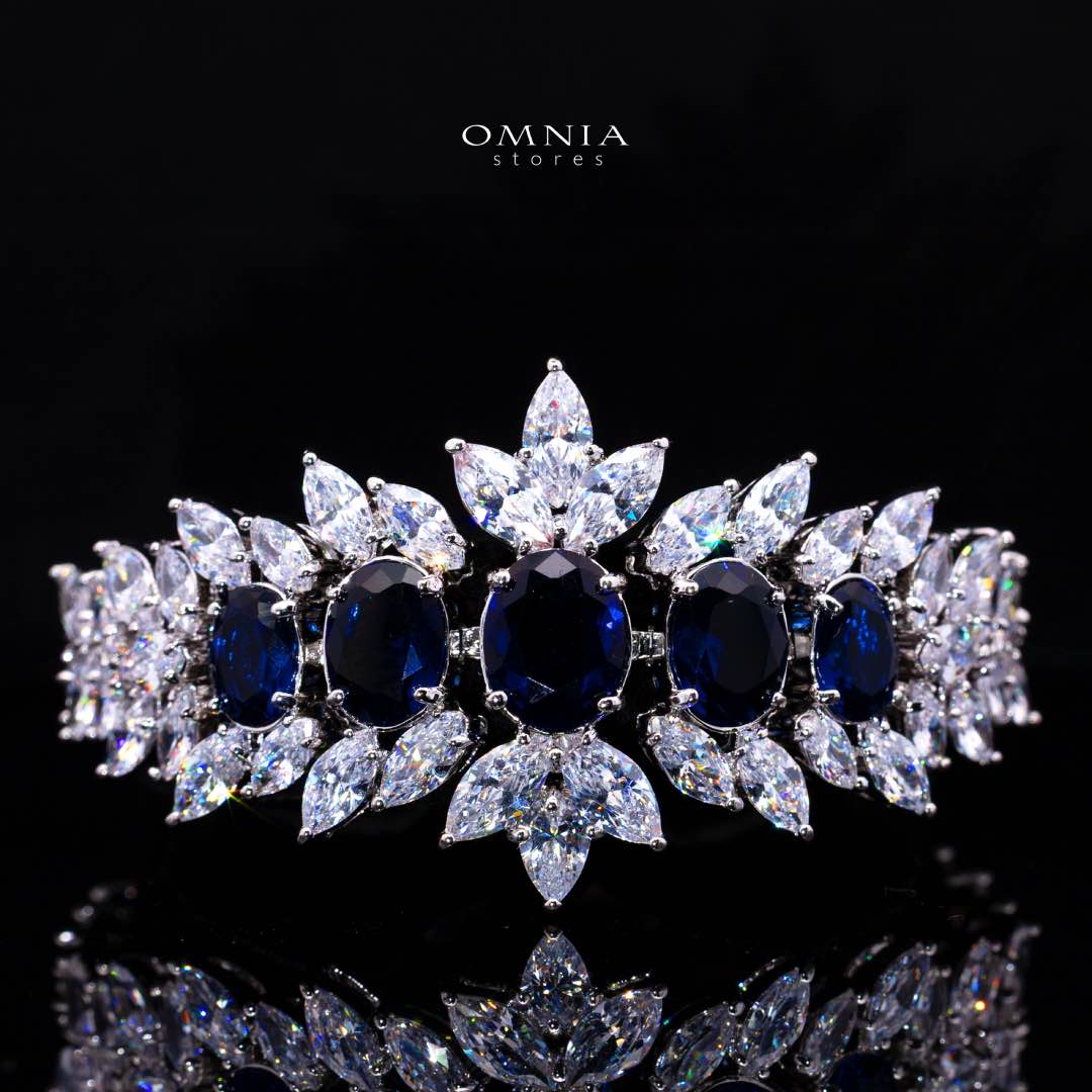 Omnia Buthaina Blue Bridal Full Set High Quality Simulated Diamonds