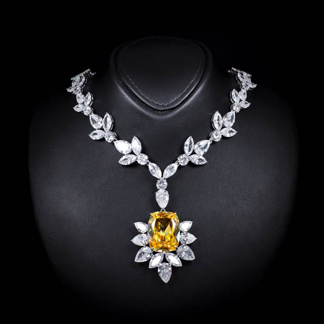 Omnia Medusa Yellow Bridal Full Set in 925 Silver High Quality Simulated diamonds