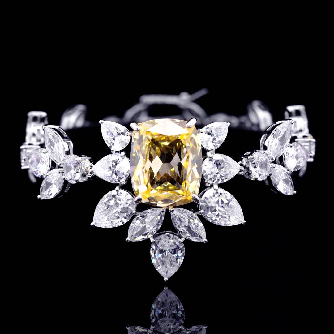 Omnia Medusa Yellow Bridal Full Set in 925 Silver High Quality Simulated diamonds