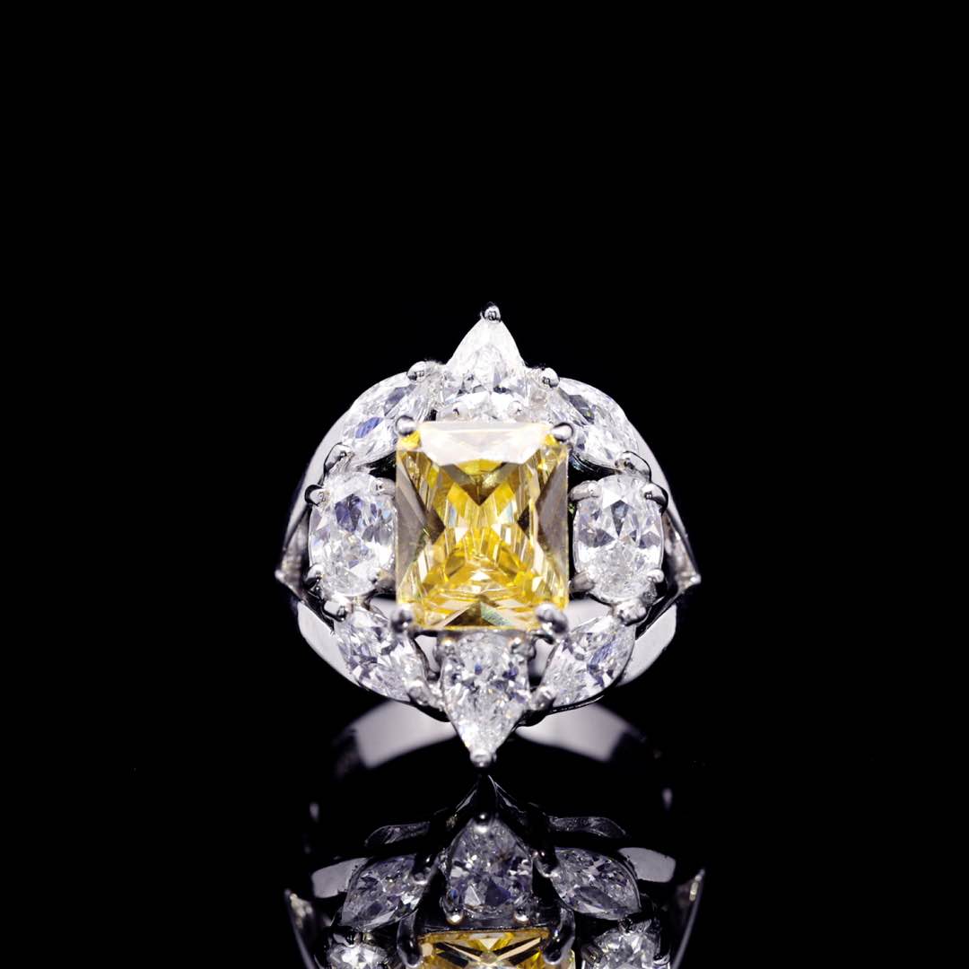 Omnia Medusa Yellow Bridal Full Set in 925 Silver High Quality Simulated diamonds