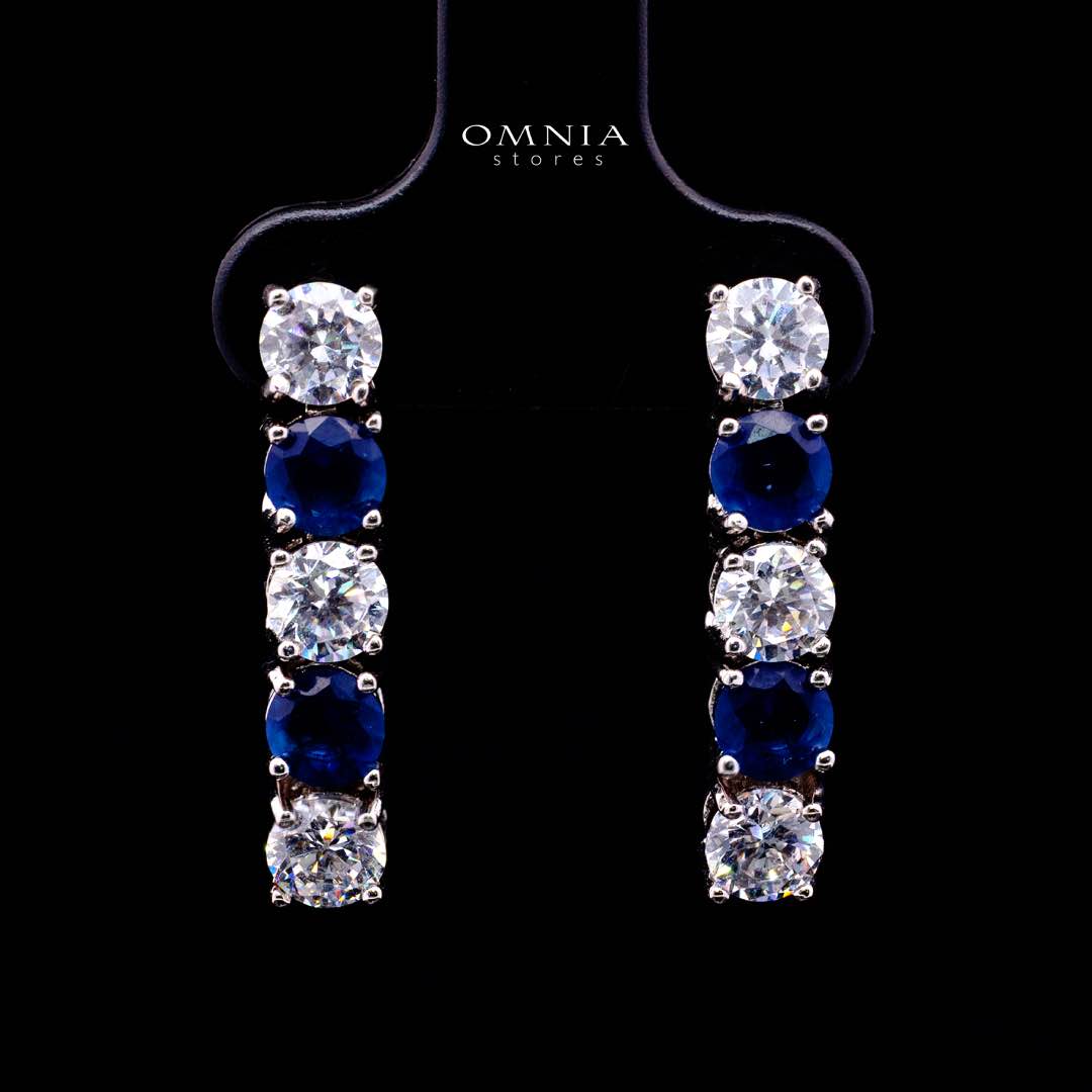 Omnia Hessa Blue and Whte Luxury Bridal Full Set in High Quality Simulated Diamonds (16cm only available in KSA)