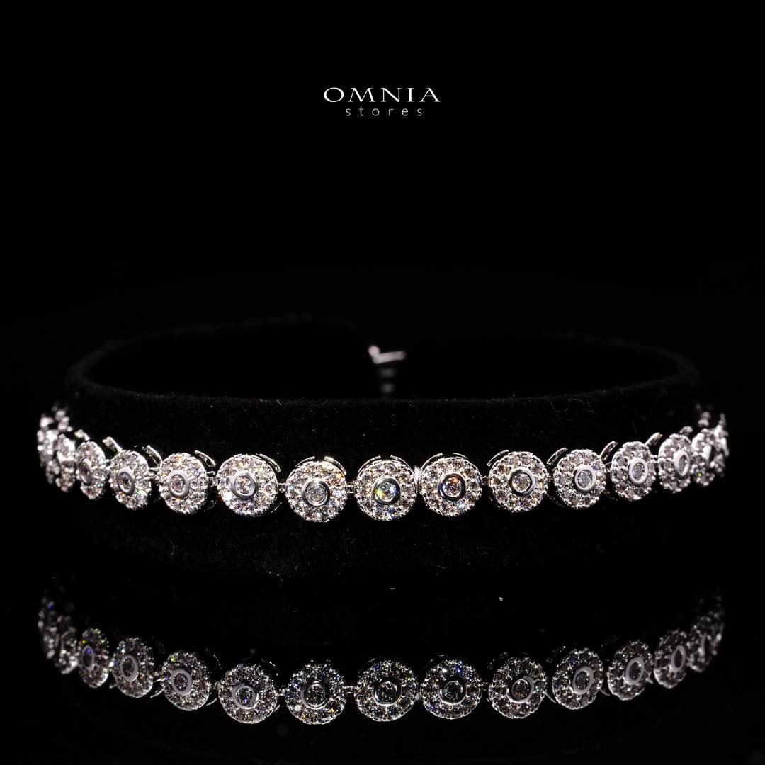 Omnia Fida White Luxury Bridal Full Set White High-Quality Simulated Diamonds Rhodium Plated