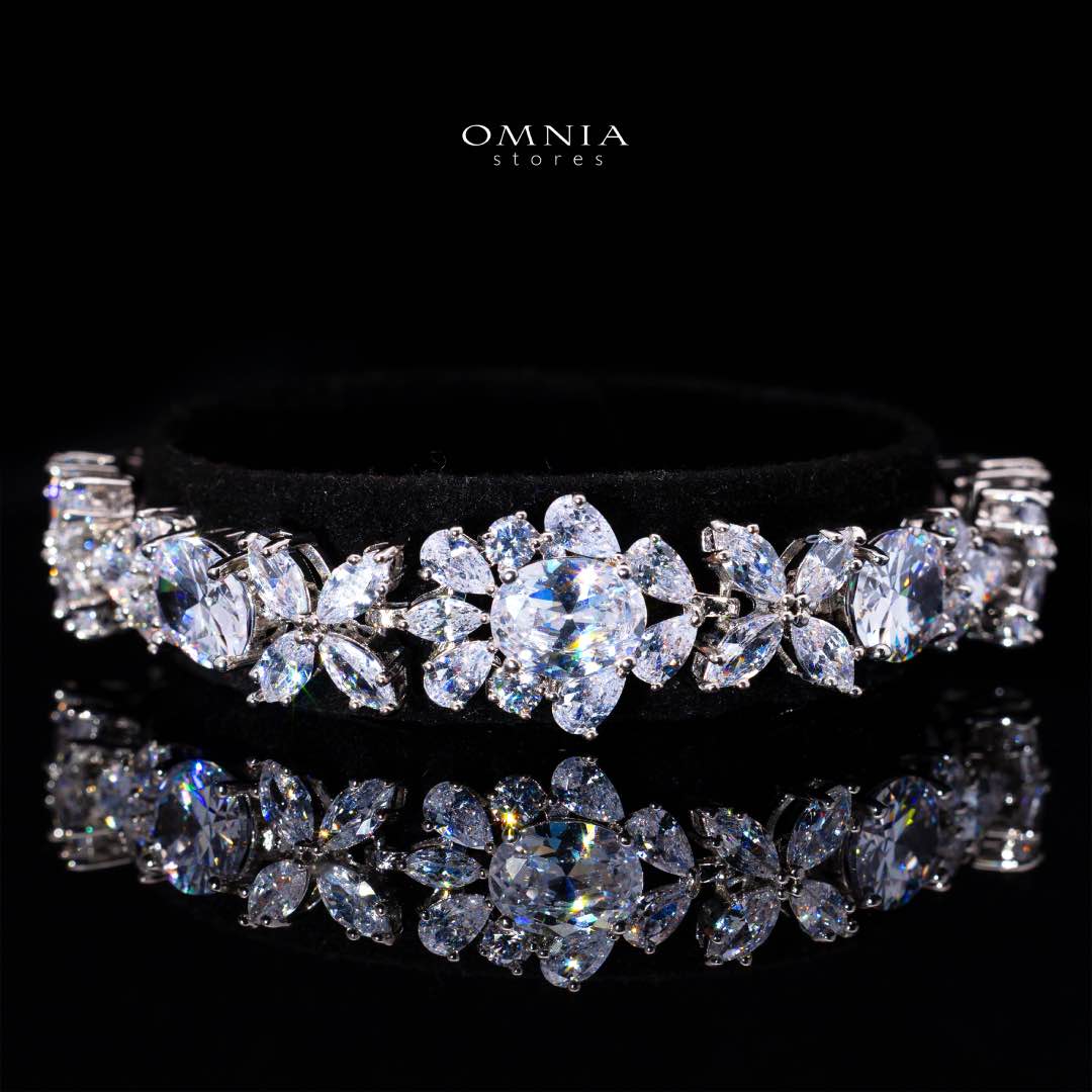 Omnia Muna White Bridal Full Set in High Quality Simulated Diamonds