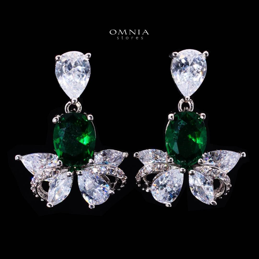 Omnia Muna Green Bridal Full Set in High Quality Simulated Diamonds