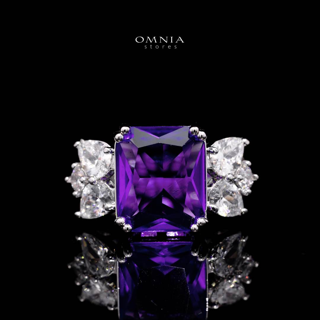 Omnia Amelia Purple Bridal Full Set in High Quality Simulated Diamonds