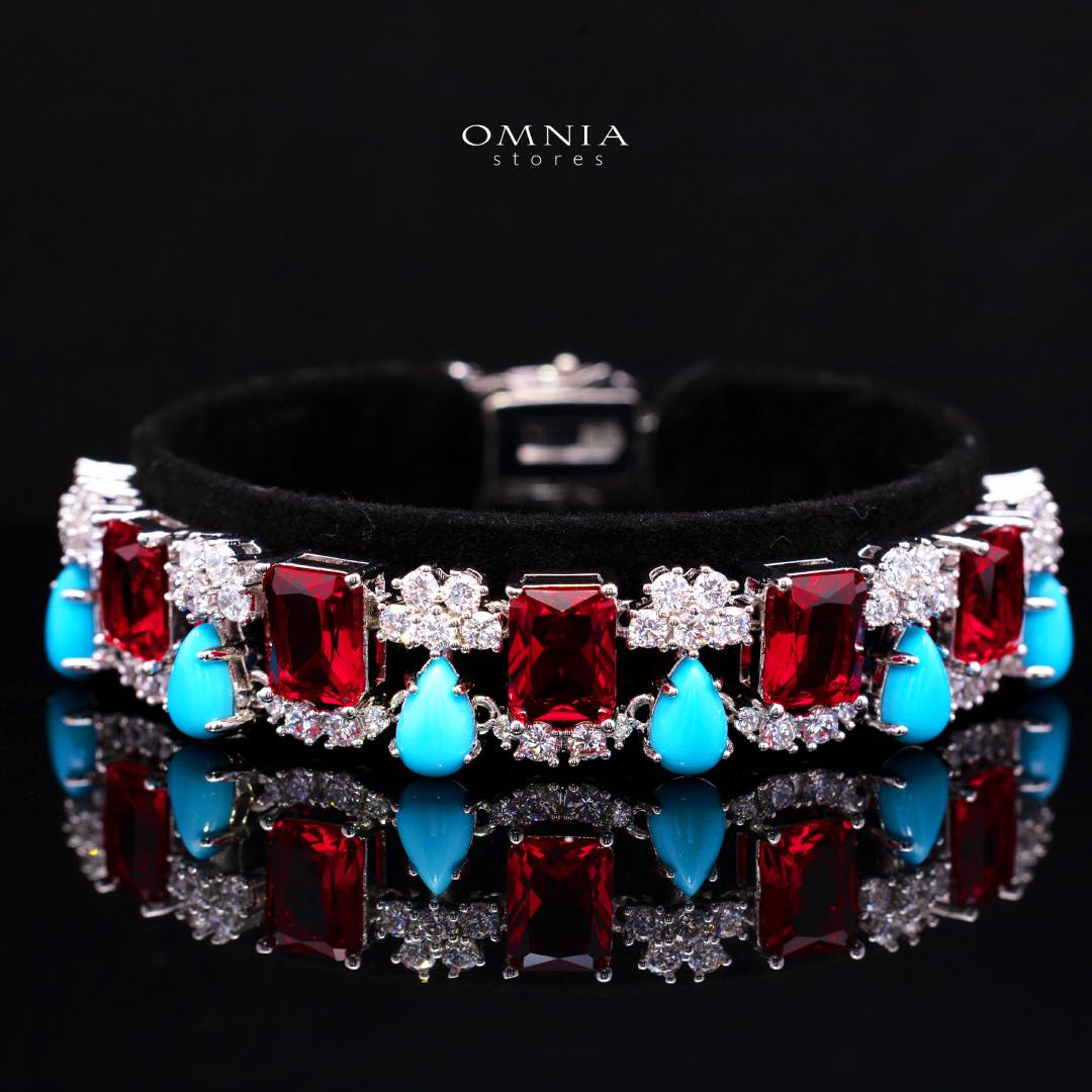 Omnia Malia Full Set Accessories in High Quality Simulated Diamonds Premium Rhodium Plated