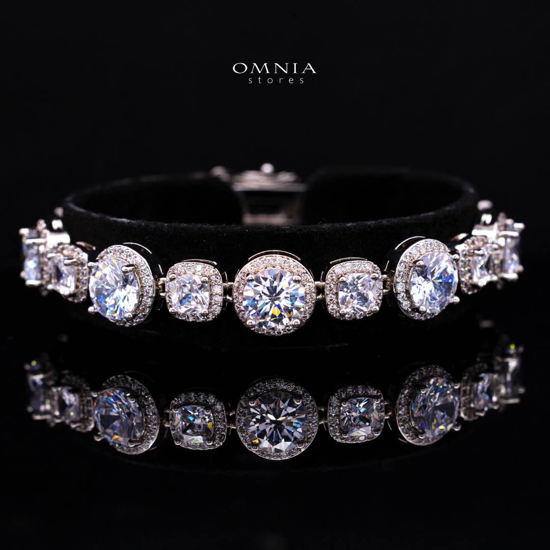 Omnia Lilian White Bridal Full Set in High Quality Simulated Diamonds Rhodium Plated