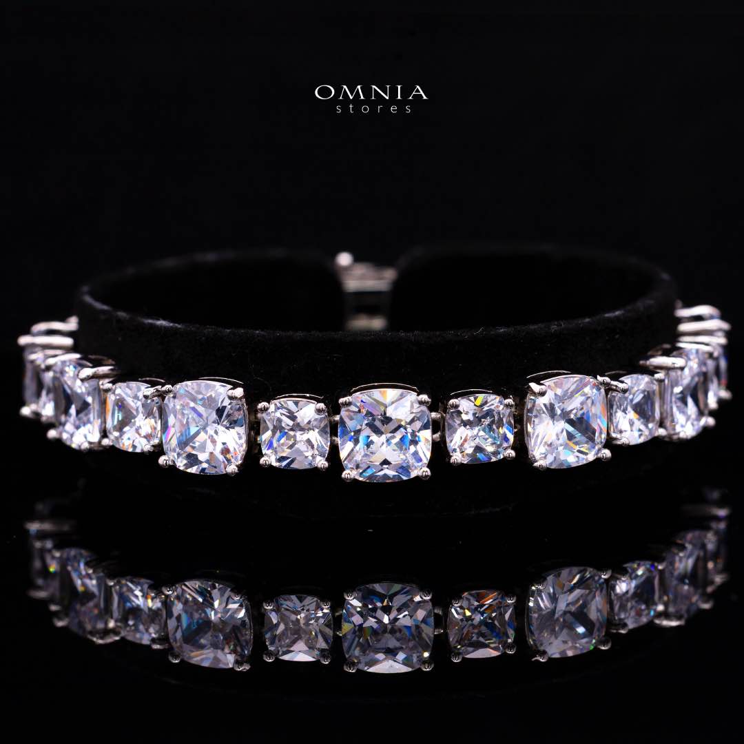 Omnia Alya White Bridal Full Set with High-Quality Simulated Diamonds Rhodium Plated