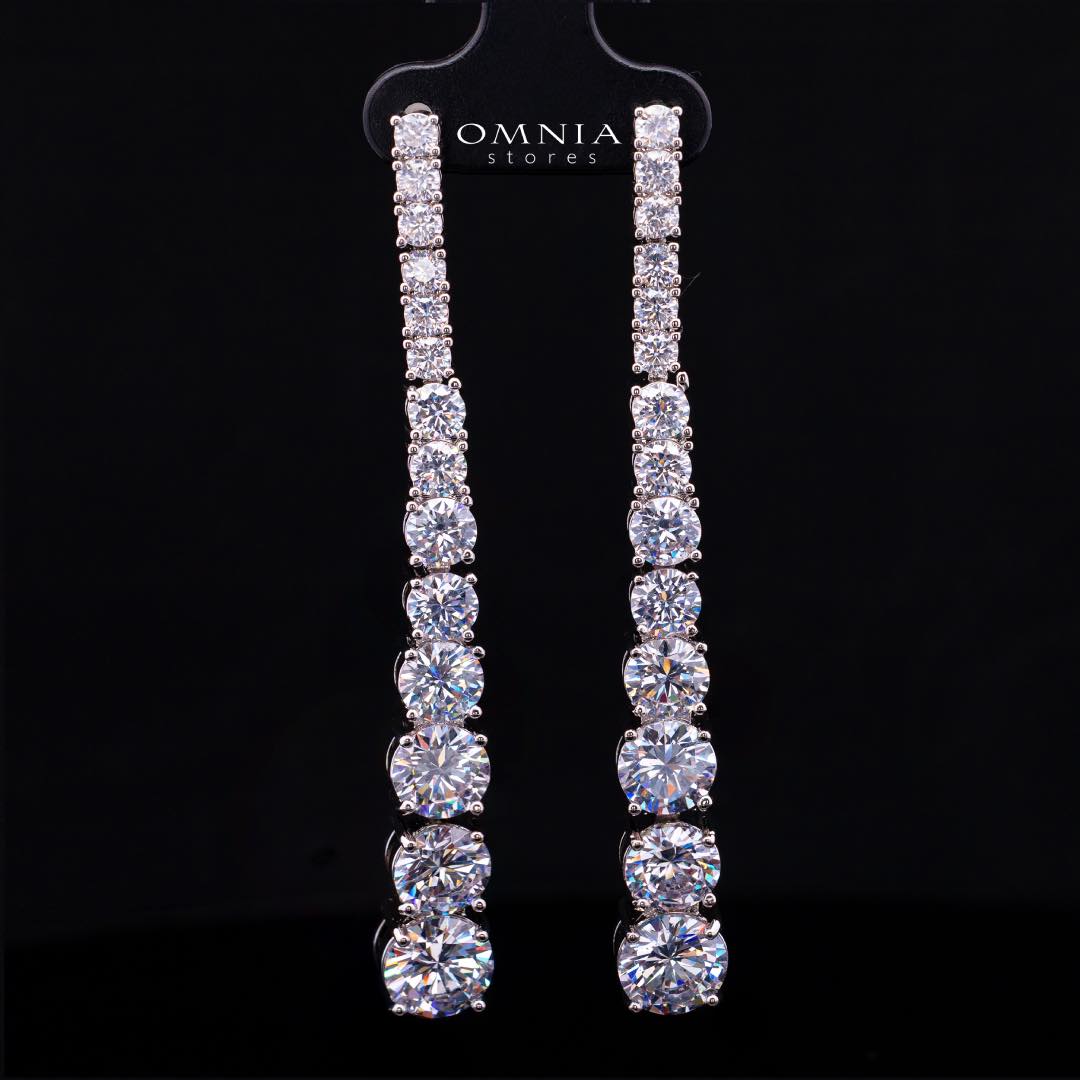 Omnia Ansa White Large Size Luxury Bridal Full Set in High Quality Simulated Diamonds Rhodium Plated