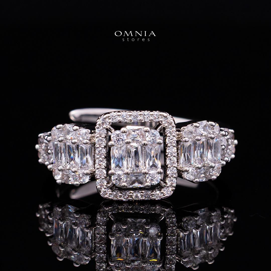 Omnia Selina White Luxury Bridal Full Set in High Quality Rhodium Plated Zircon Stones