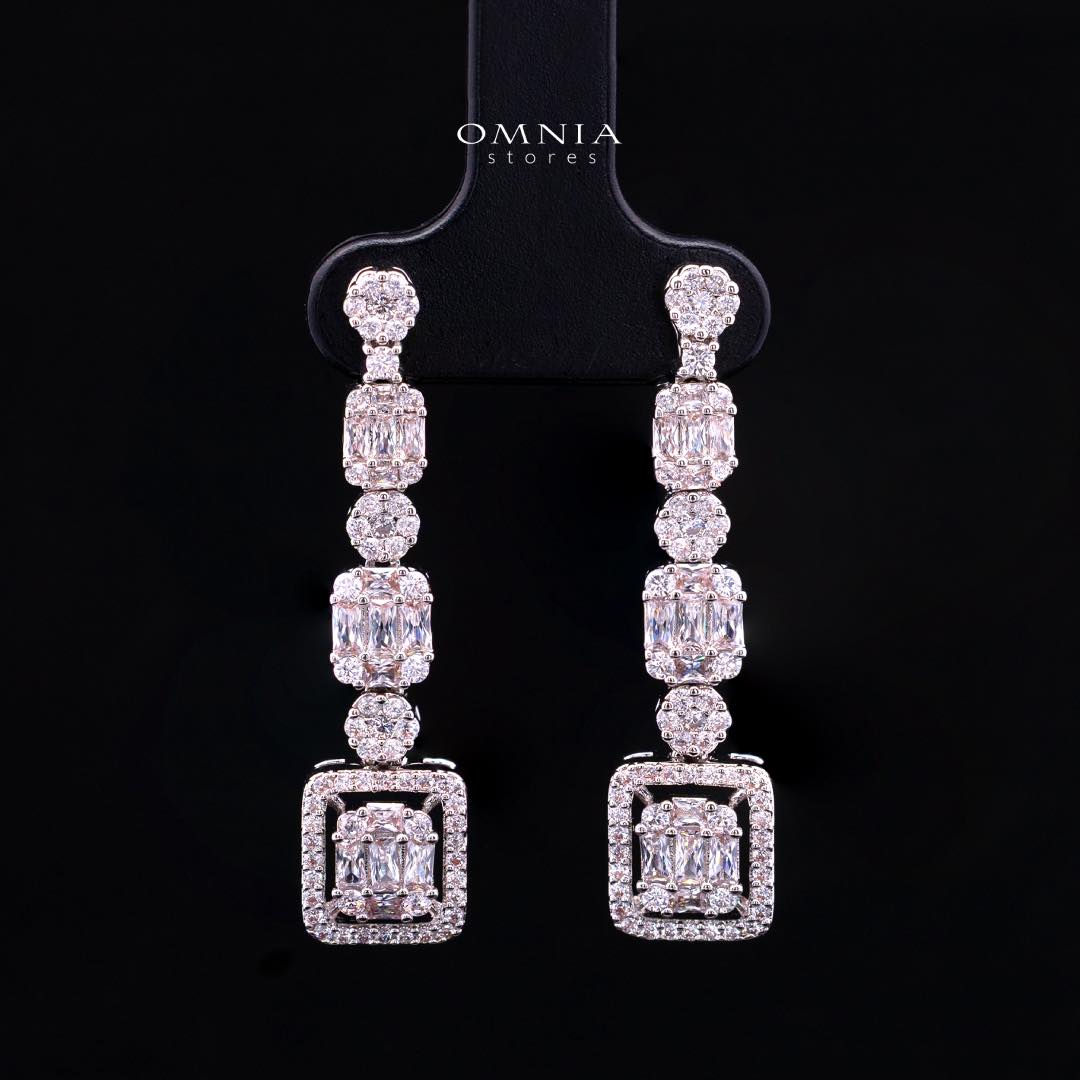 Omnia Selina White Luxury Bridal Full Set in High Quality Rhodium Plated Zircon Stones