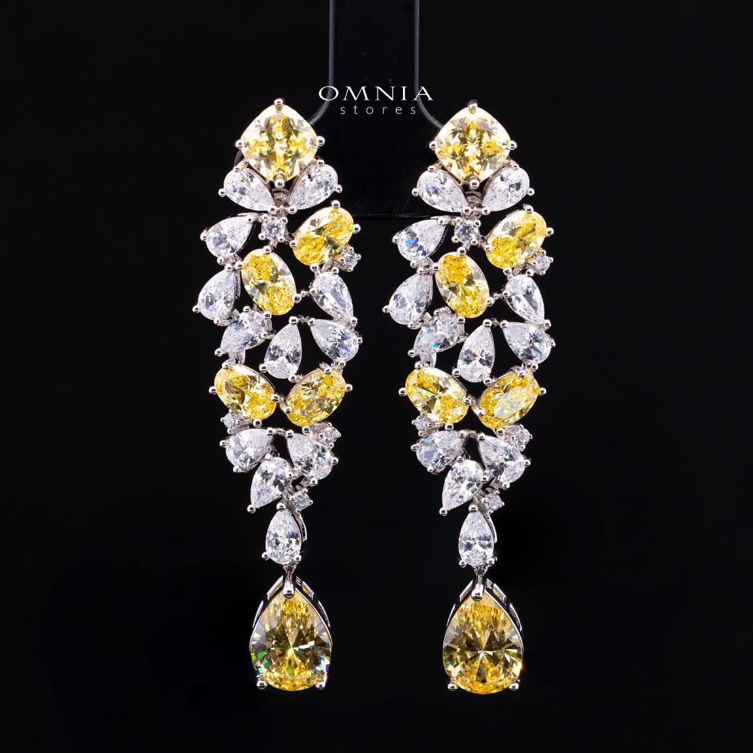 Omnia Reman Yellow Full Set Accessories in High Quality Zircon Stone in Rhodium Plated