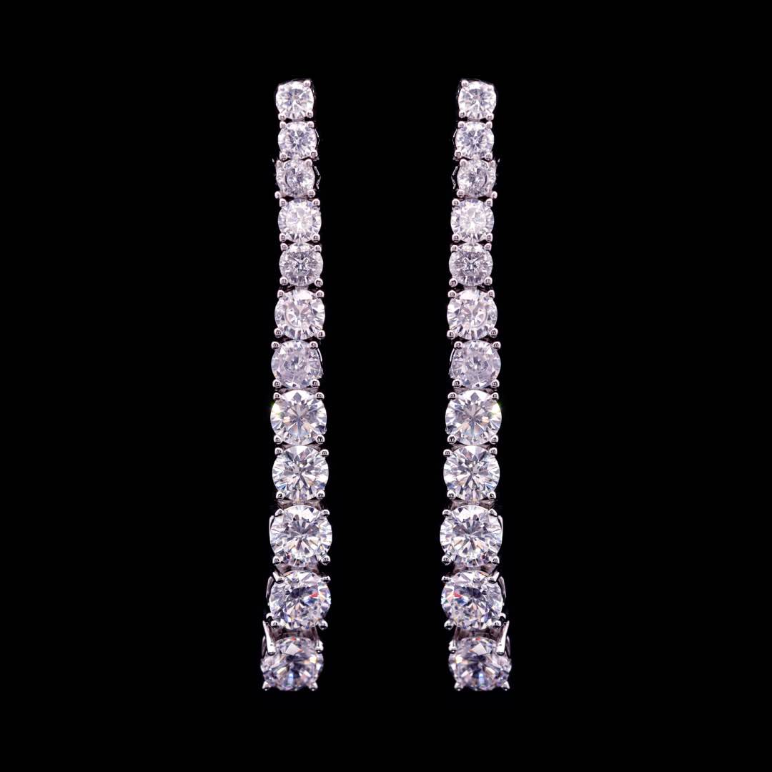 Omnia Huda White Luxury Bridal Full Set in High Quality Zircon Stone Premium Rhodium Plated