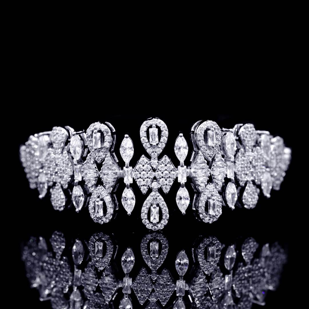 Omnia Sofia White Luxury Bridal Full Set in High Quality Zircon Stone Premium Rhodium Plated
