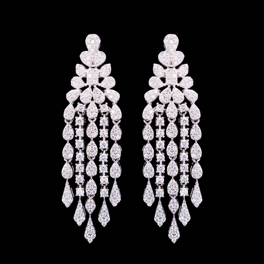 Omnia Ahlina White Bridal Full Set in High Quality Zircon Stone Premium Rhodium Plated