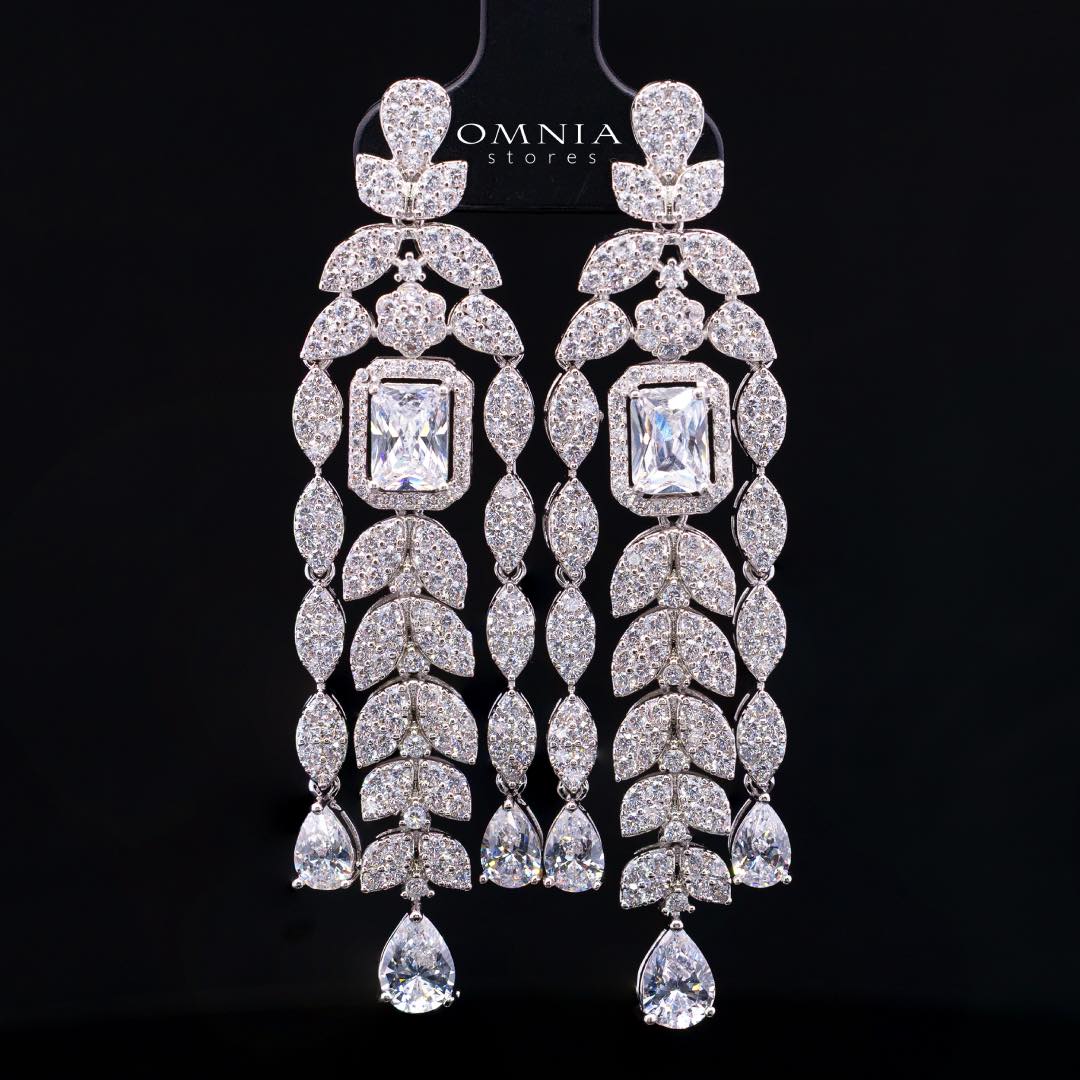 Omnia Kaila Luxury Bridal White Choker Full Set in High Quality Zircon Stone Rhodium Plated