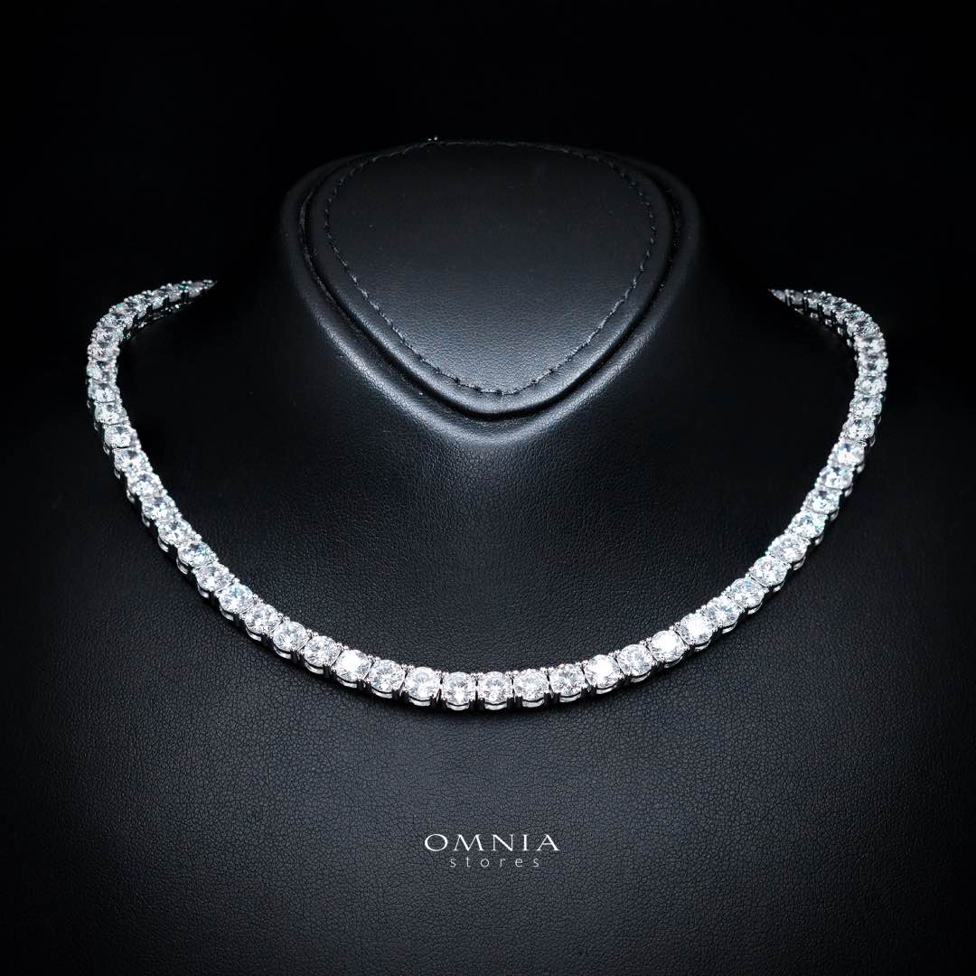 Omnia Rowan Bridal Full Set Accessories in High Quality Zircon Stone in Rhodium Plated