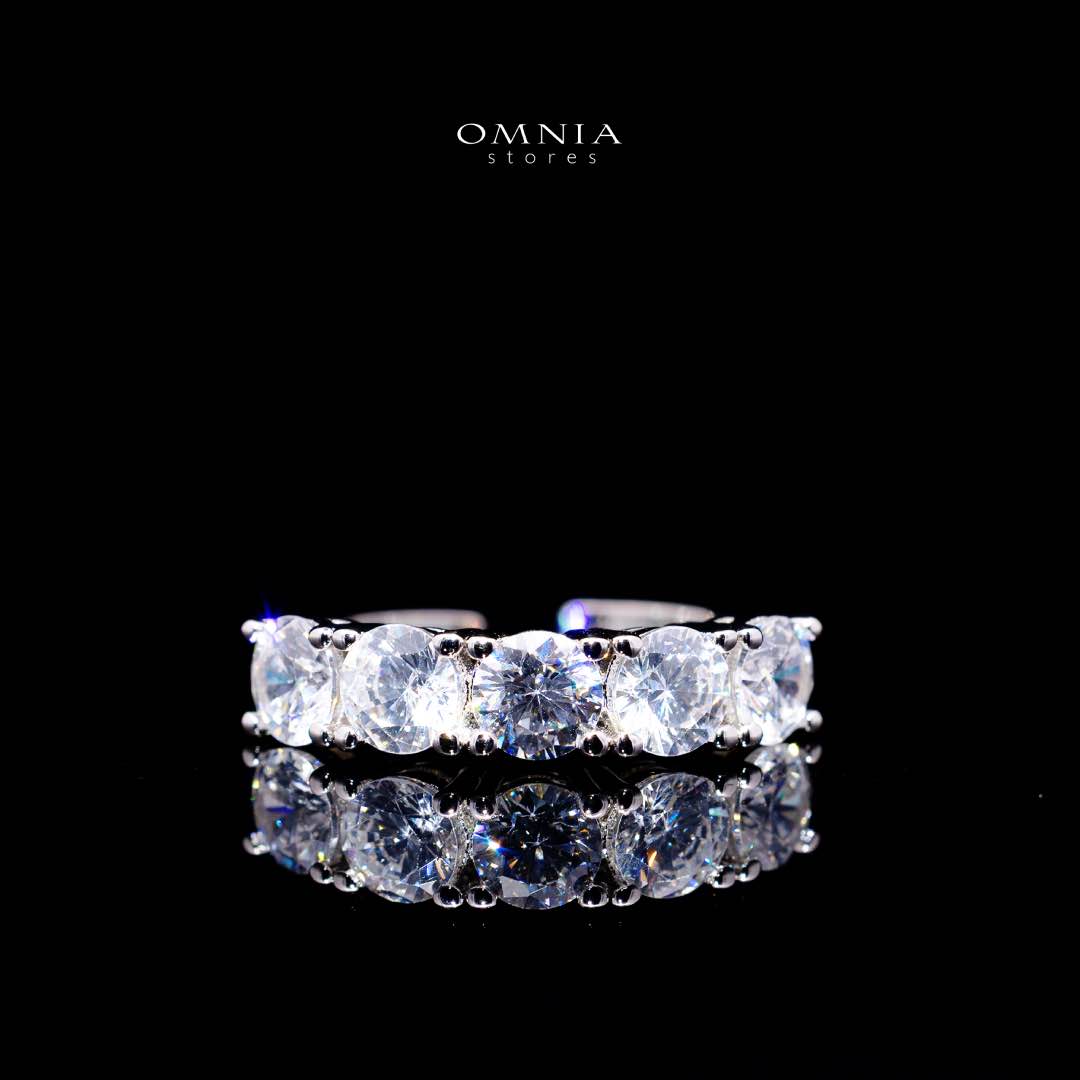 Omnia Rowan Bridal Full Set Accessories in High Quality Zircon Stone in Rhodium Plated