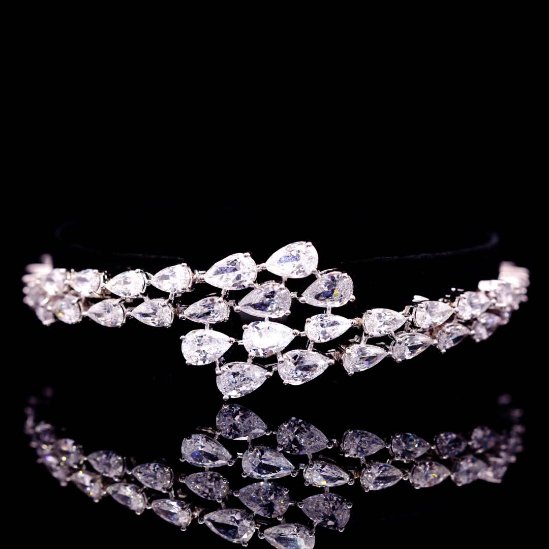 Omnia Ciara White Luxury Bridal Full Set in High Quality Zircon Stone Premium Rhodium Plated