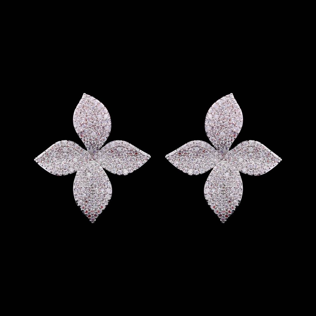 Omnia Minha Luxury White Bridal Full Set in High Quality Zircon Stone Premium Rhodium Plated