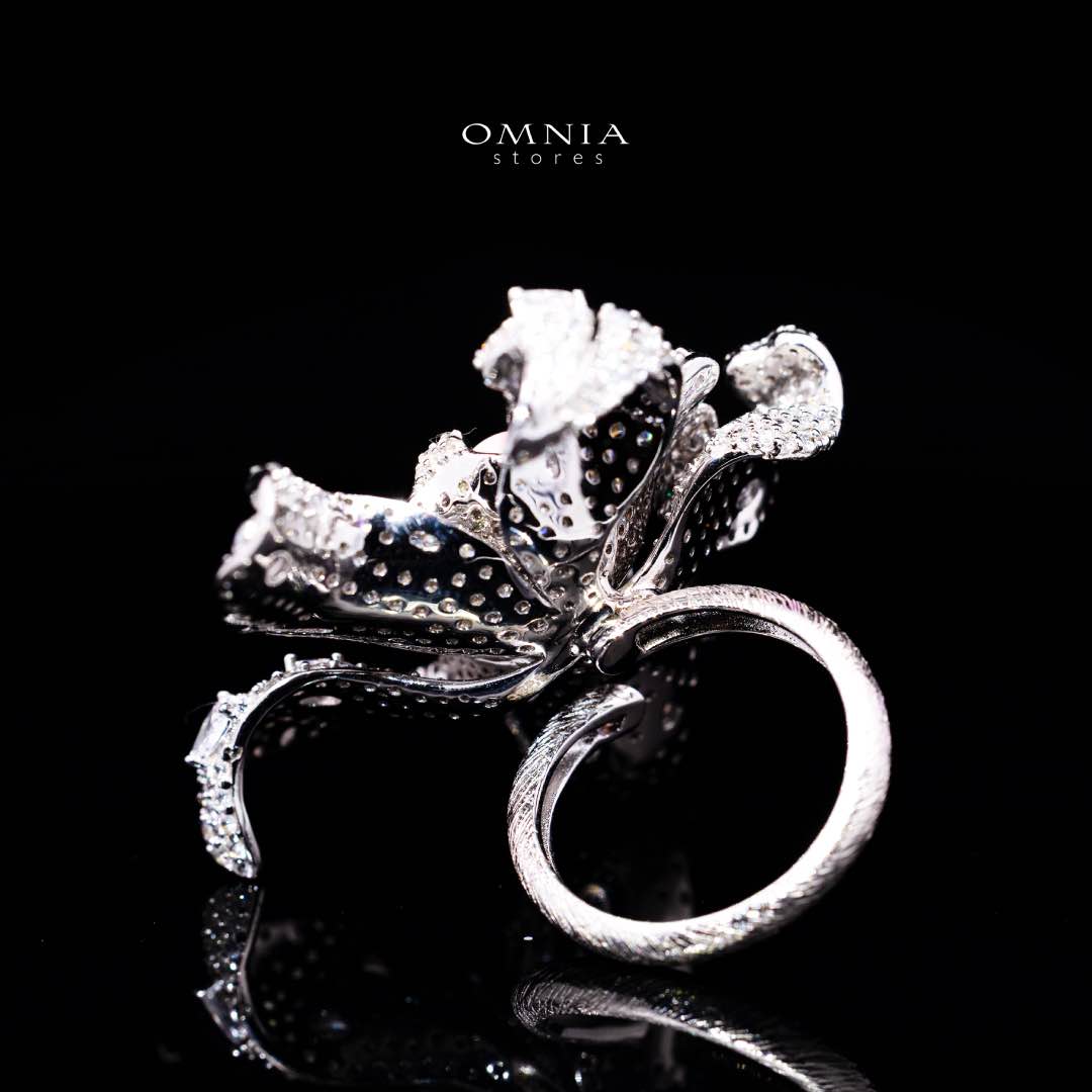 Omnia Aida Ring 92.5 Silver High Quality Simulated diamonds