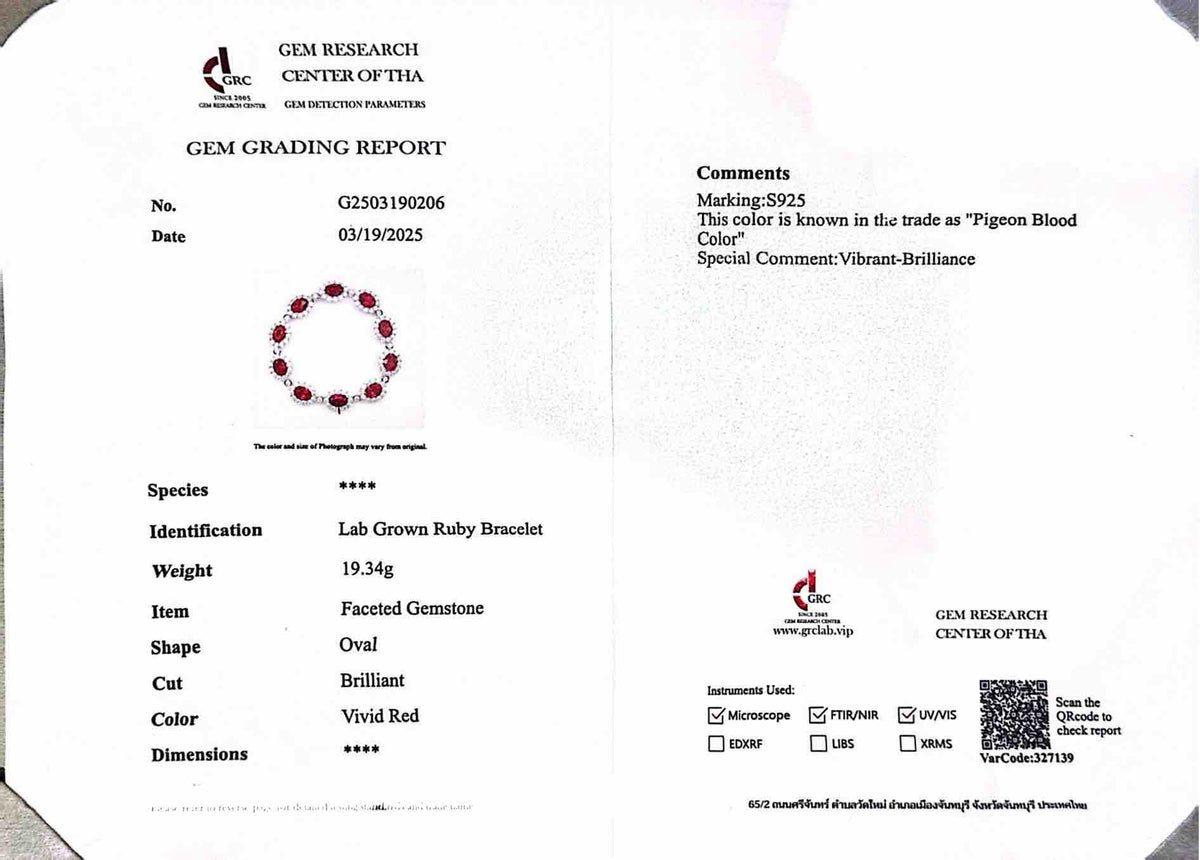 Omnia Mahasin Red Bracelet 925 Silver Certified in High Quality Lab-Grown Ruby Stone - OMNIASTORES UAE