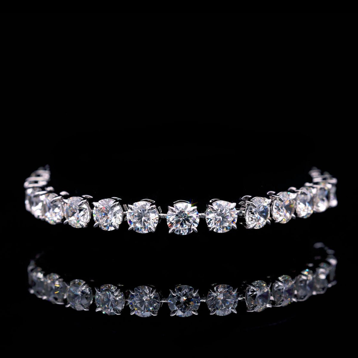 Christa Premium Rhodium-Plated Alloy Bracelet with High-Quality Simulated Diamonds