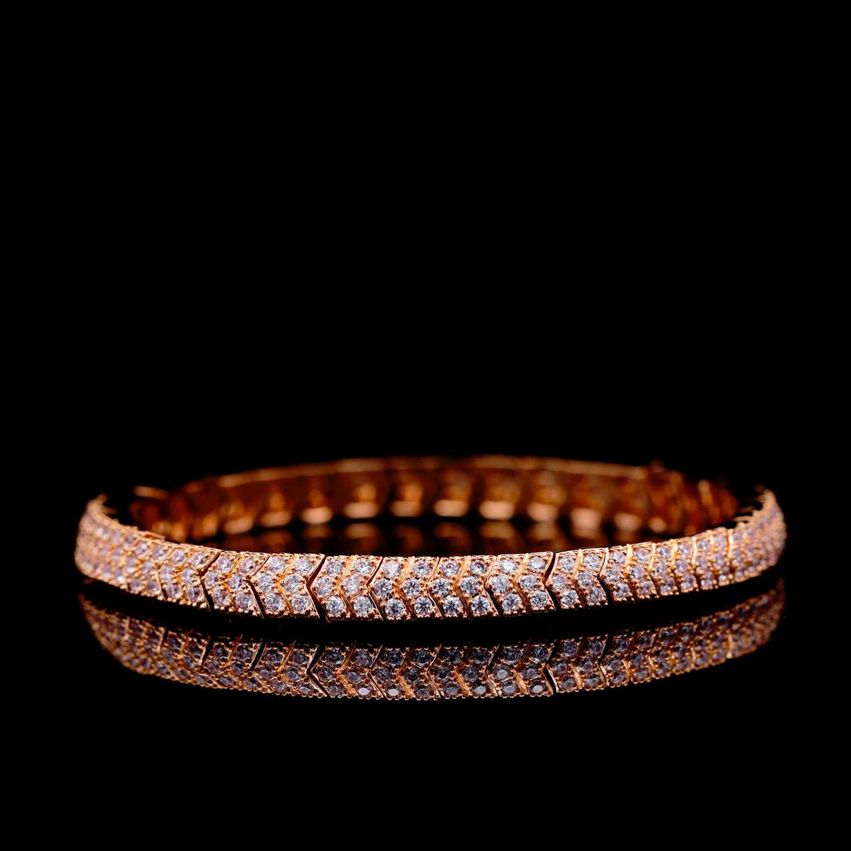 Fairuza Gold-Plated Premium Rhodium-Plated Alloy Bracelet with High-Quality Simulated Diamonds