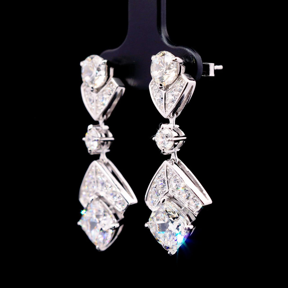 Hanadi Earrings with Certificate | Simulated Diamonds in 925 Sterling Silver side