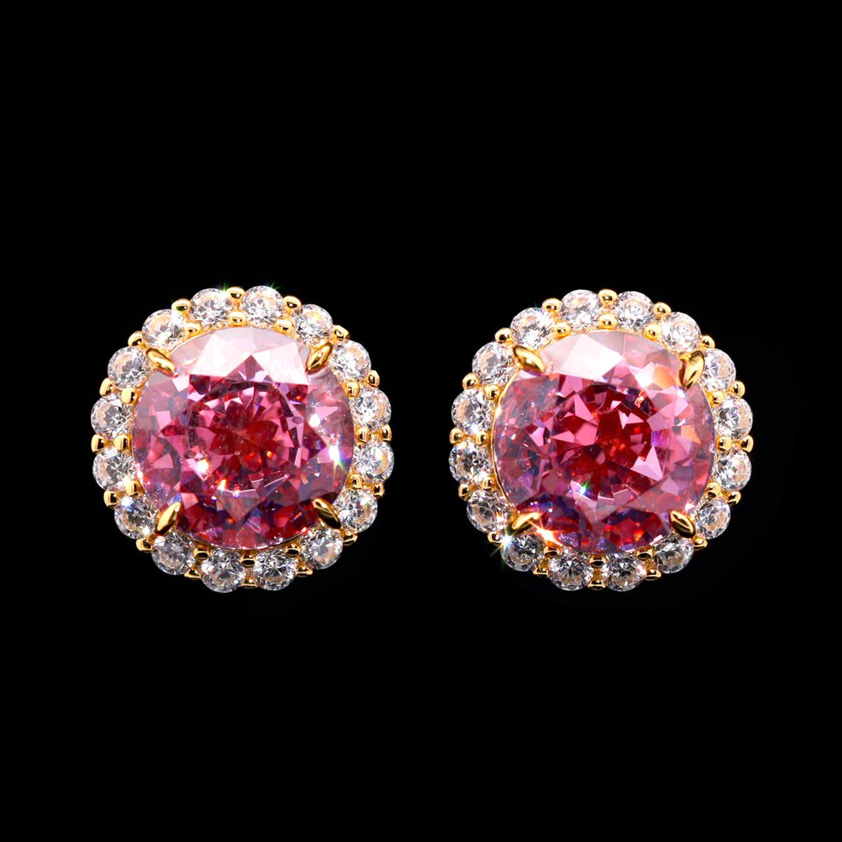 Haneen Gold-Plated Earrings with Certificate | Simulated Diamonds in 925 Sterling Silver
