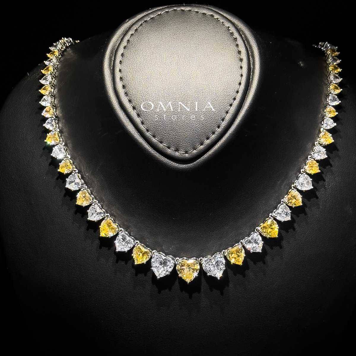 Omnia Donatella Yellow Bridal Full Set in High Quality Simulated Diamonds Premium Rhodium Plated - OMNIASTORES UAE