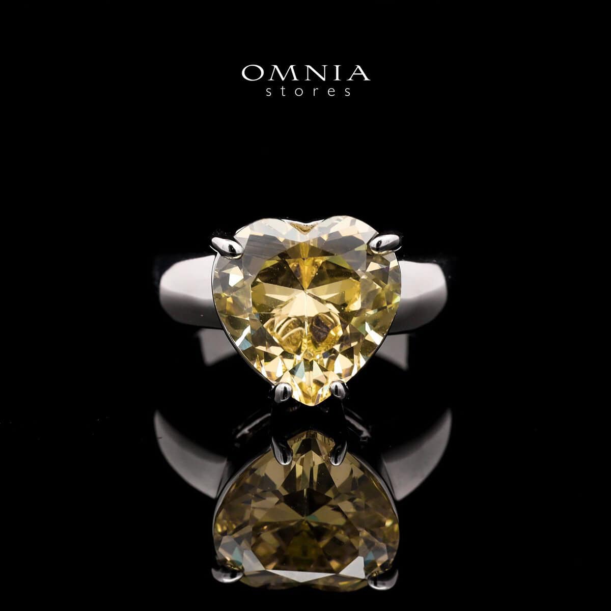 Omnia Donatella Yellow Bridal Full Set in High Quality Simulated Diamonds Premium Rhodium Plated - OMNIASTORES UAE