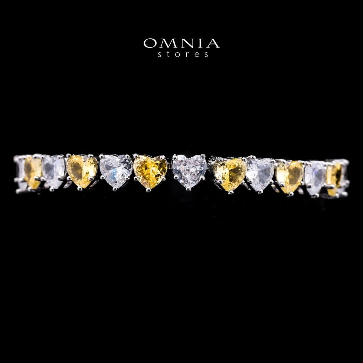 Omnia Donatella Yellow Bridal Full Set in High Quality Simulated Diamonds Premium Rhodium Plated - OMNIASTORES UAE