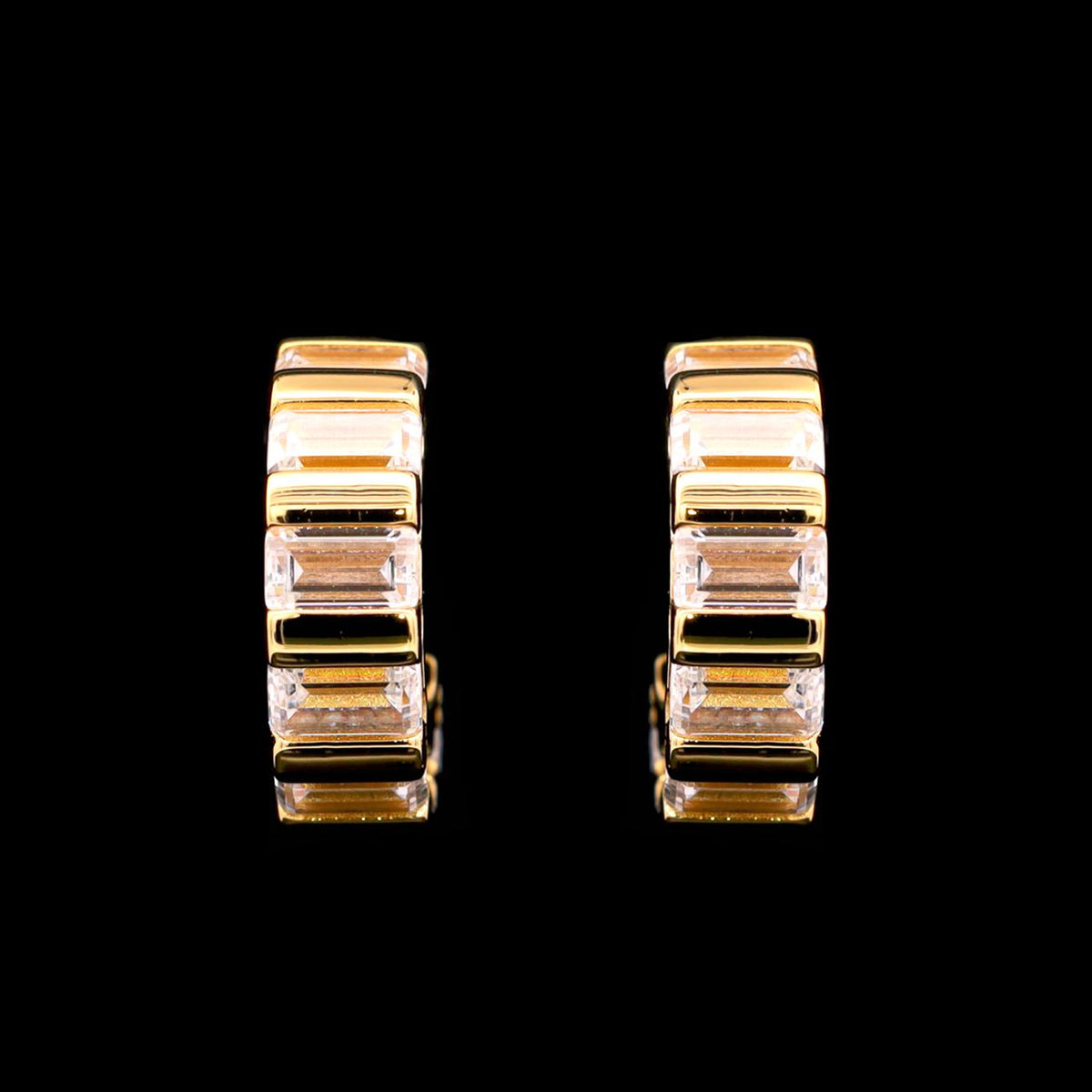 Lucinda Gold-Plated Earrings with Certificate | High-Quality Simulated Diamonds in 925 Sterling Silver