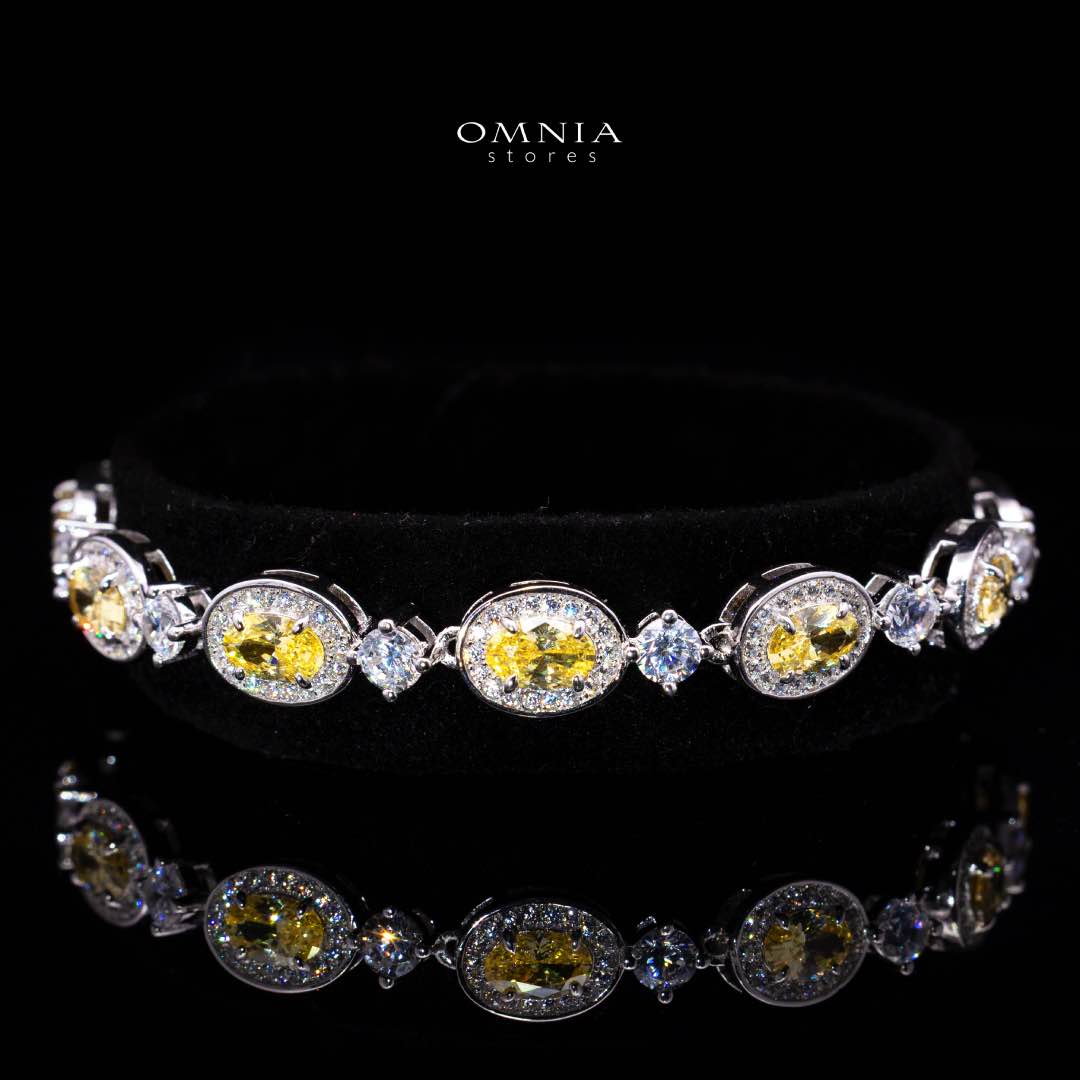 Omnia Asiya Yellow Bracelet In 925 Silver High Quality Simulated diamonds