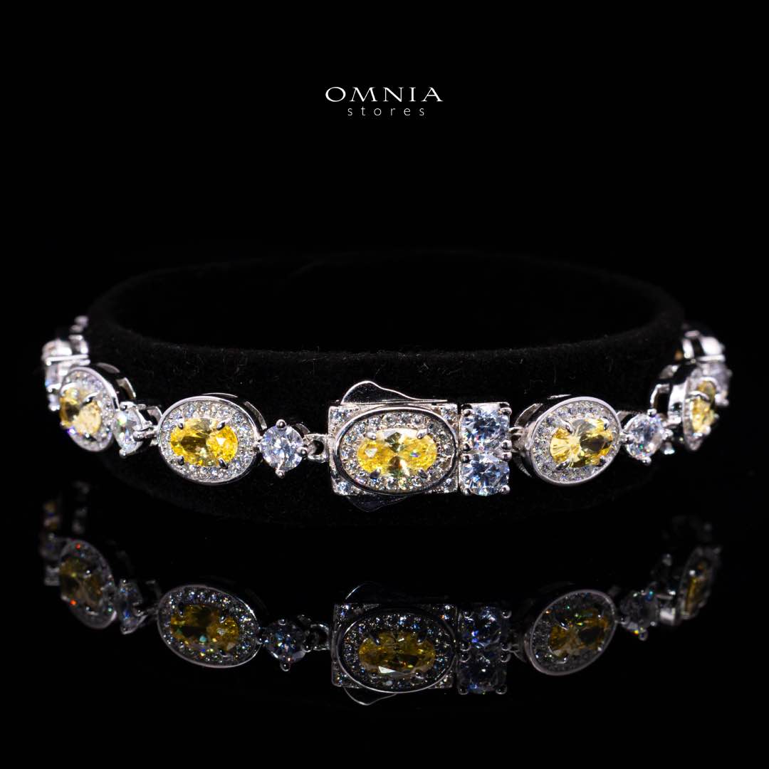 Omnia Asiya Yellow Bracelet In 925 Silver High Quality Simulated diamonds - OMNIASTORES UAE