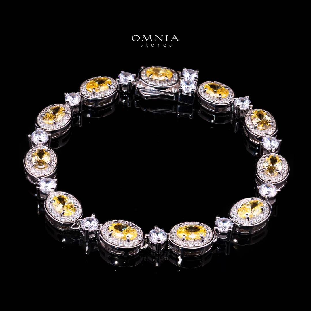 Omnia Asiya Yellow Bracelet In 925 Silver High Quality Simulated diamonds - OMNIASTORES UAE