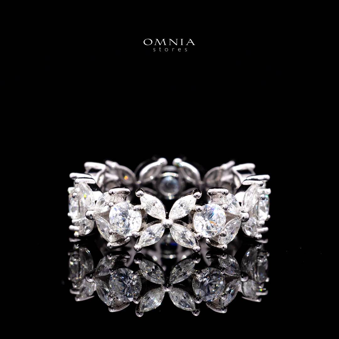 Omnia Lamara Floral-Inspired Tennis Set in 925 Silver with High Quality Iced Cut Stones - OMNIASTORES UAE