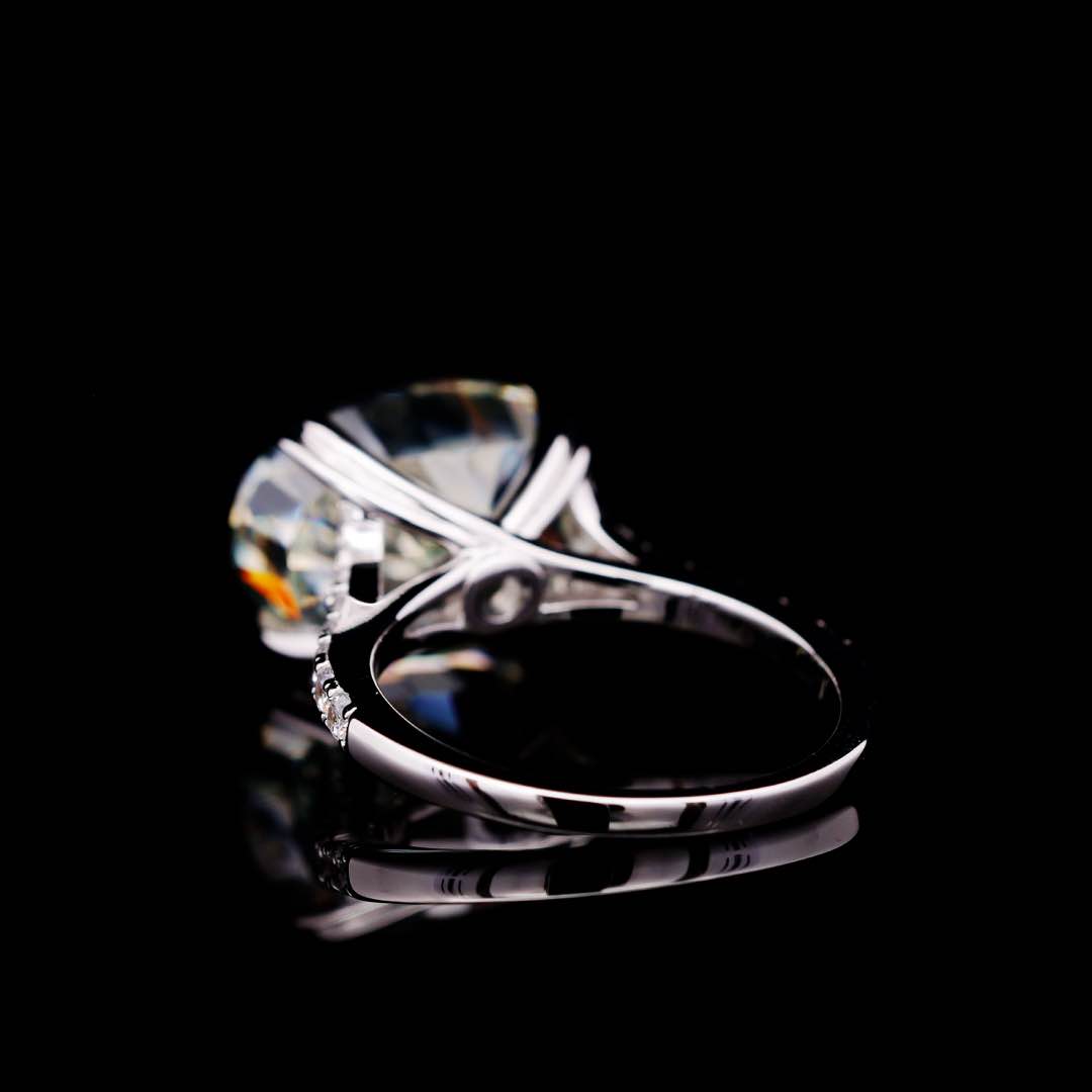 Aryana White Emerald Cut Ring in 925 Silver With High Quality Simulated Diamonds