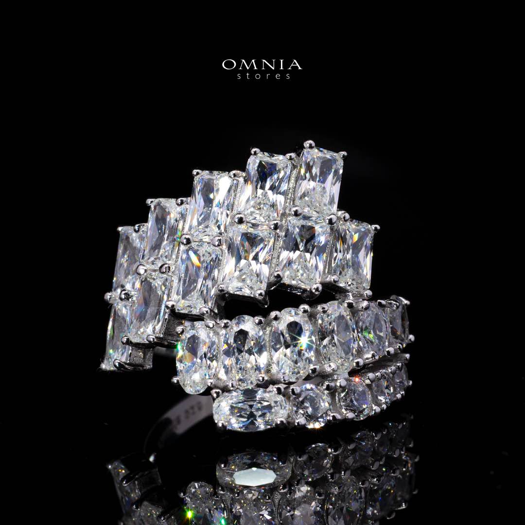 Glaiza White Ring in 925 Silver with Premium Simulated Diamonds
