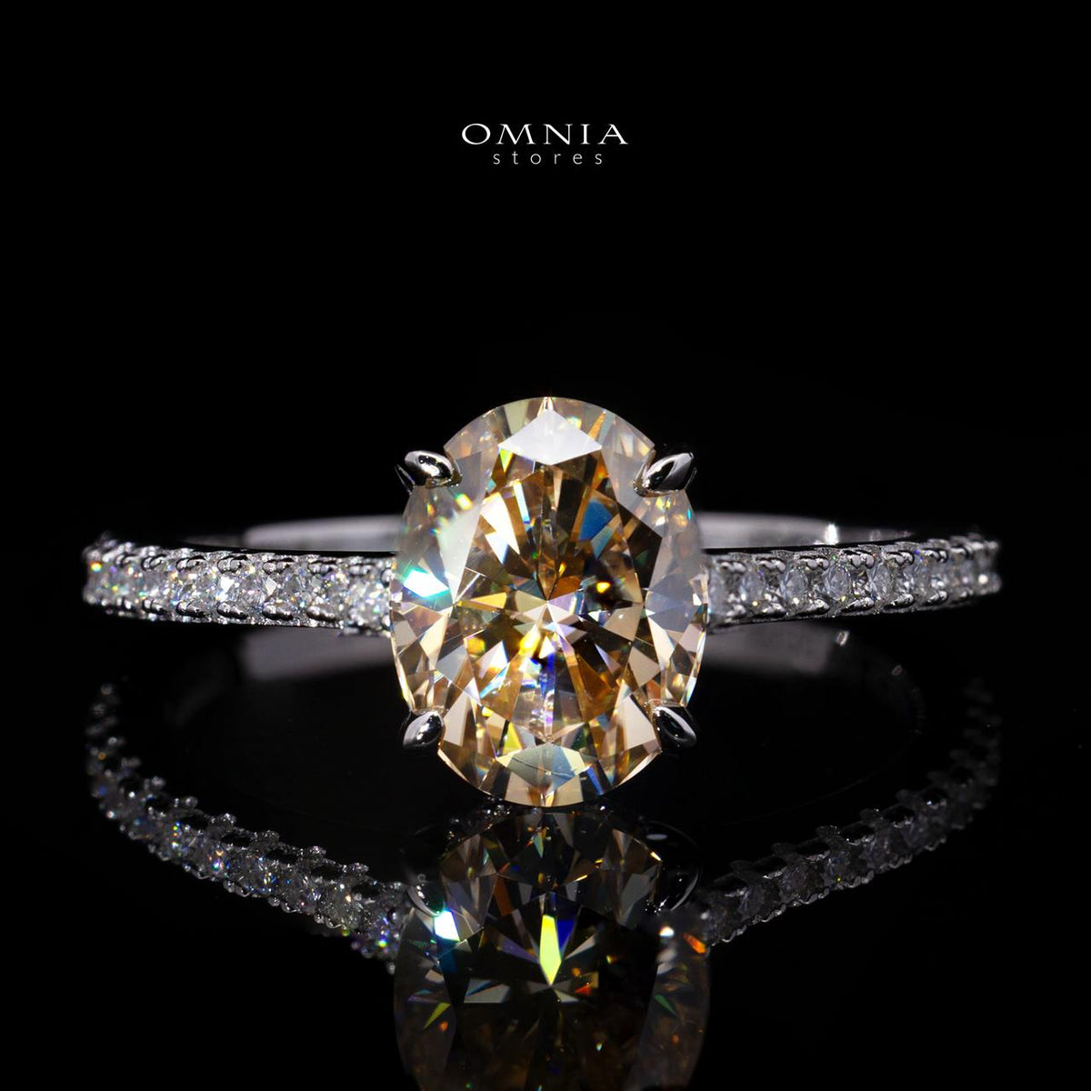 Sadia Yellow Ring with GRA Certificate, High-Quality Simulated Diamond, and 925 Sterling Silver