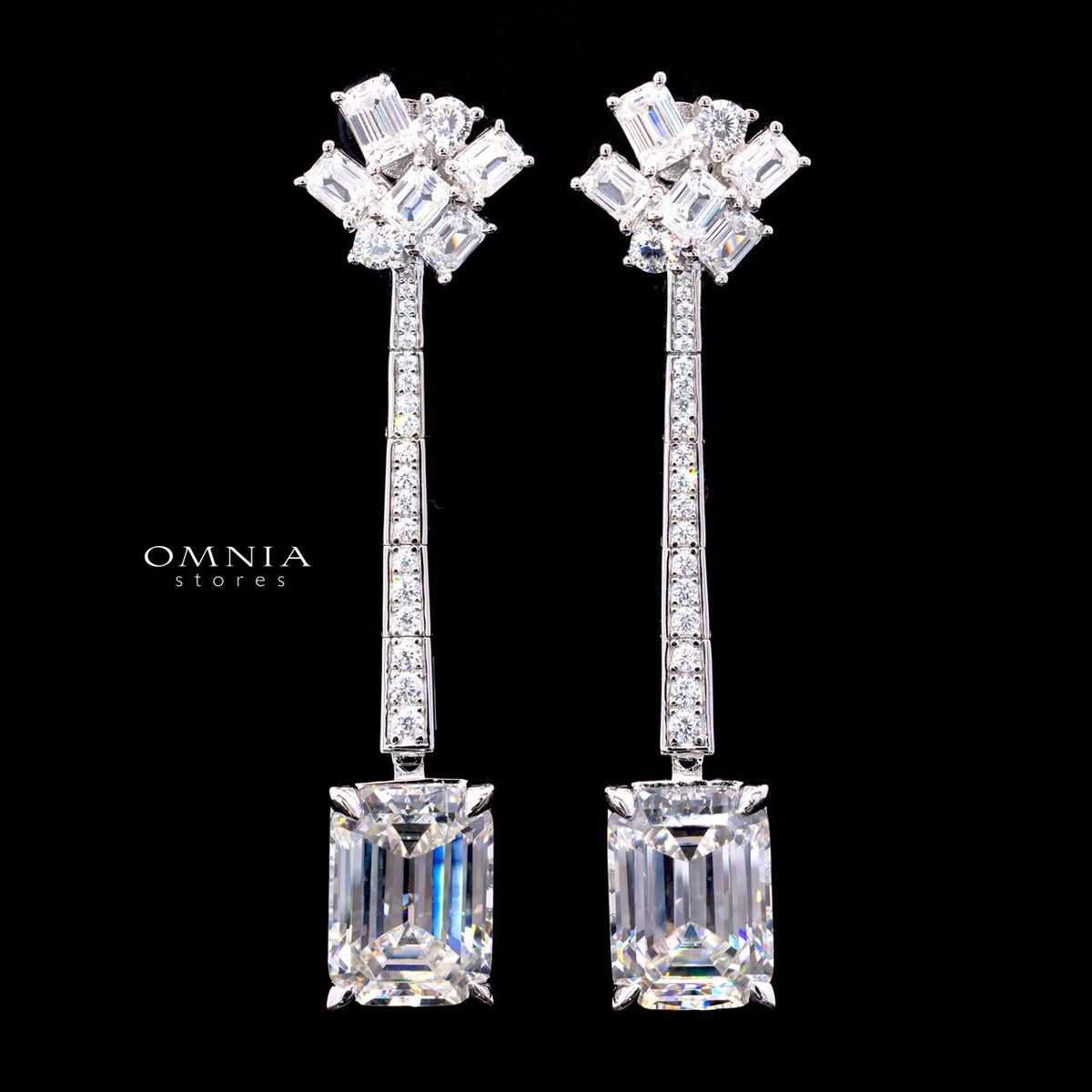 Claudine Earring with Certificate | High-Quality Premium Simulated Diamonds in 925 Sterling Silver