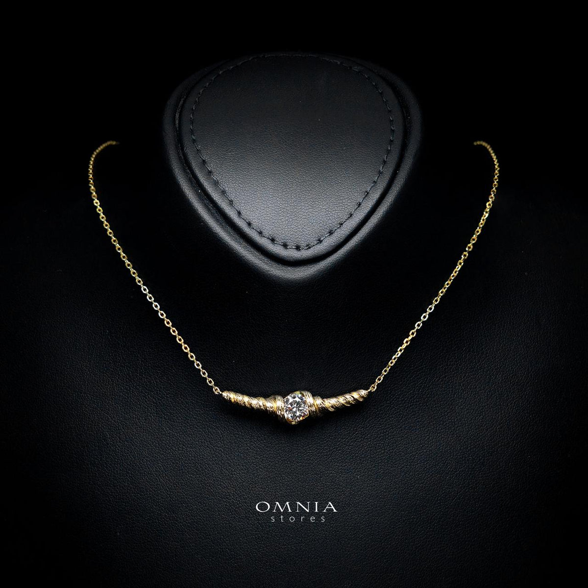 Amiyah Gold-Plated Necklace with Certified Premium Simulated Diamonds in 925 Sterling Silver