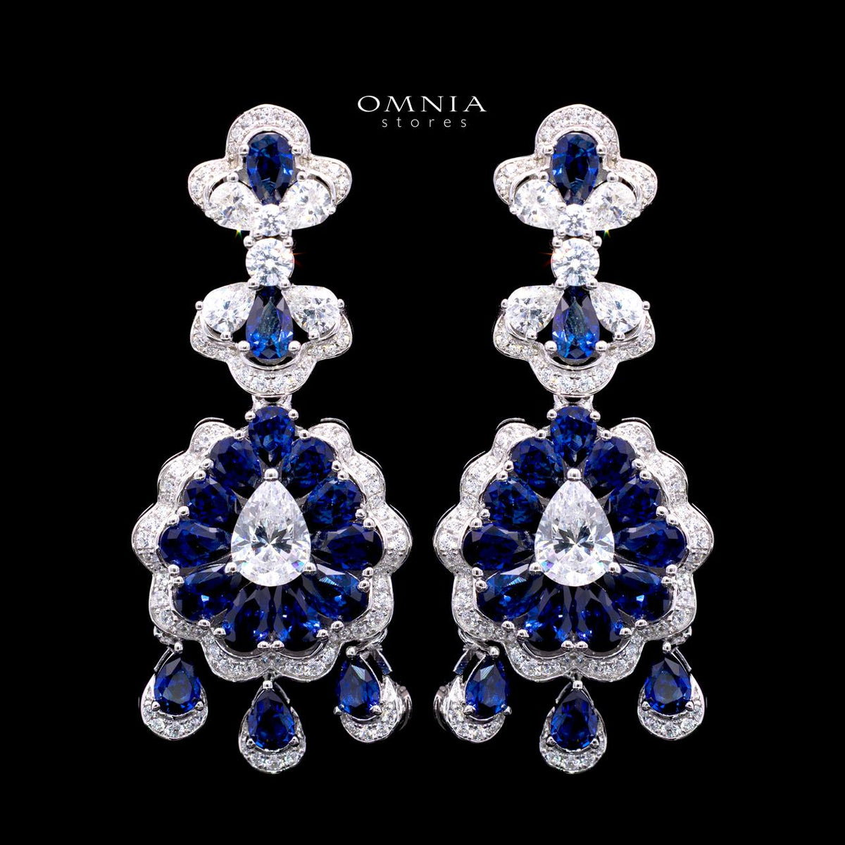 Rayna Blue Certified Lab Crafted Drop Earrings With High Quality 925 Silver