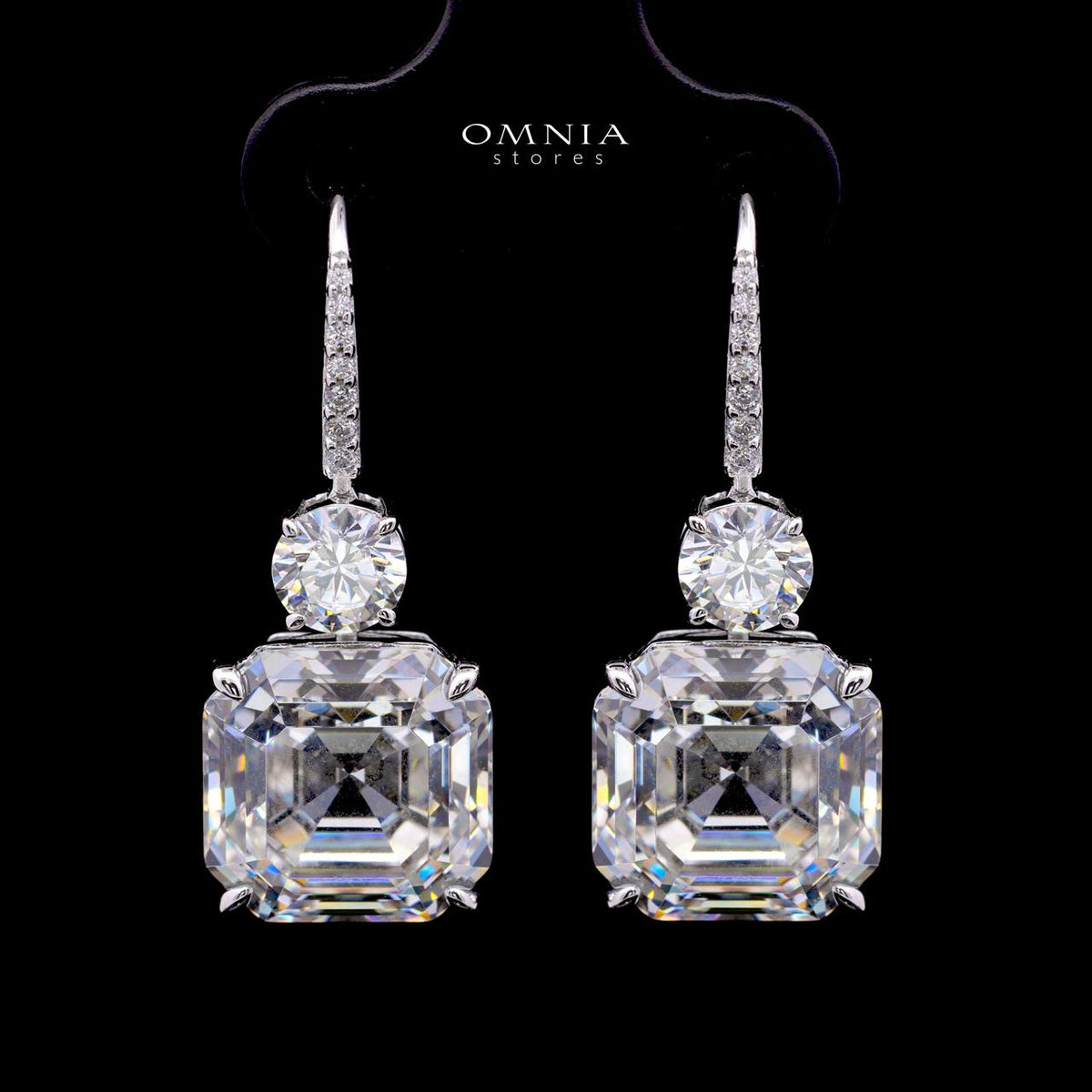 Jianna Earring with Certificate, High-Quality Premium Simulated Diamonds in 925 Sterling Silver