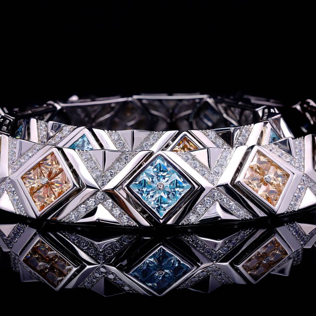 Omnia Parnaz Multi Color Necklace In 925 Silver Certified High Quality Lab Crafted Stones
