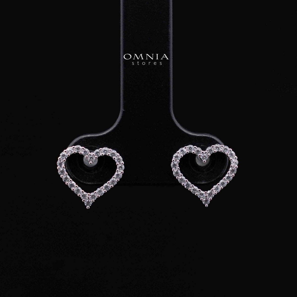shahana White Heart Design Silver Necklace and Earrings Set in 925 Silver with High-Quality Premium Simulated Diamonds