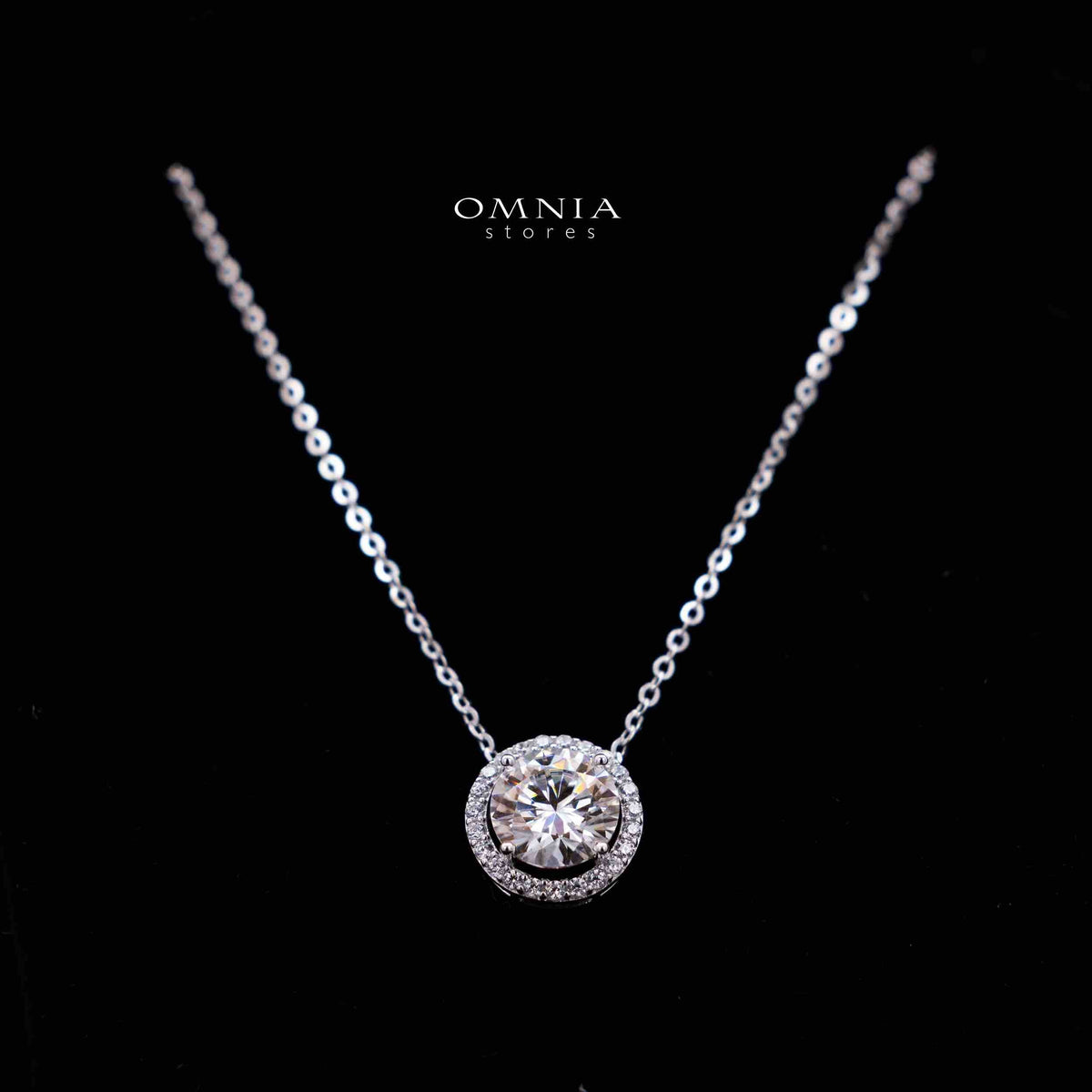 Riya White Stacked Solitaire  Design Silver Necklace and Earrings Set in 925 Silver with High-Quality Premium Moissanite Stones
