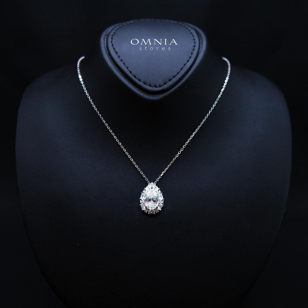 Sireesha Elegant Silver Cluster Pendant Necklace in 925 Sterling Silver with Premium Simulated Diamond
