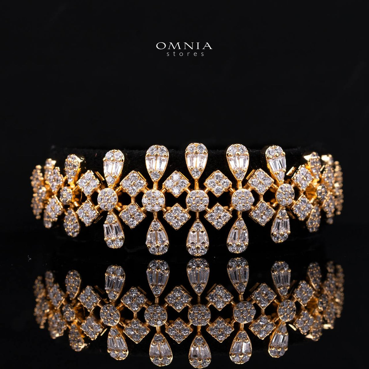 Amani Gold Bridal Full Set with High-Quality Simulated Diamonds – Rhodium Plated
